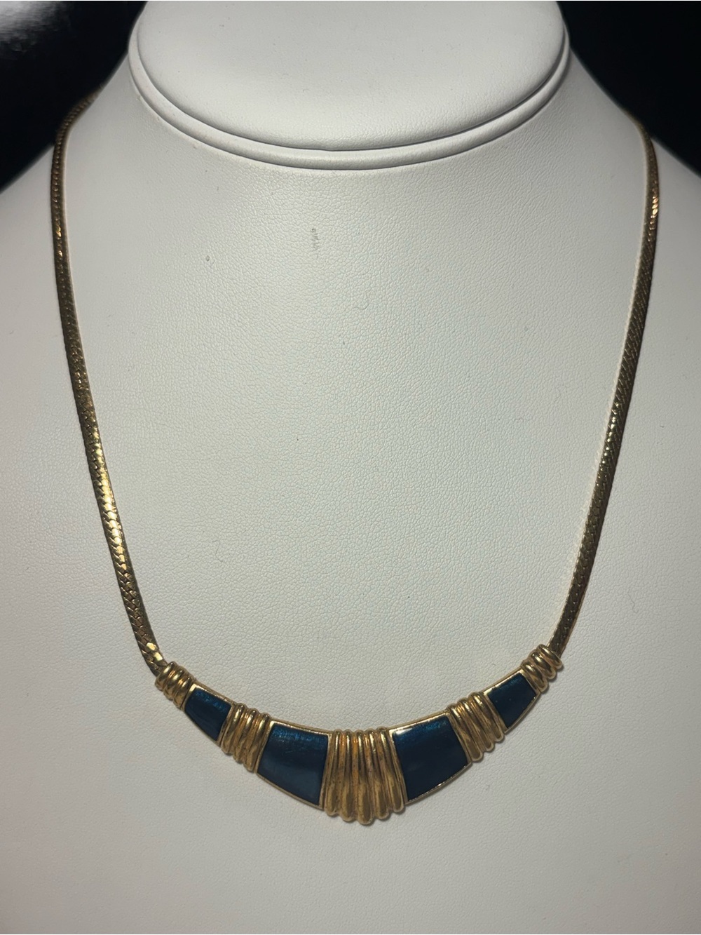 vintage 1980s enamel crescent necklace